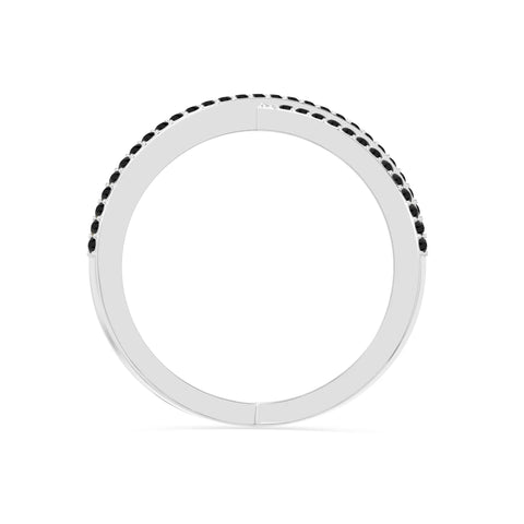natural black onyx criss cross band rings in sterling silver 