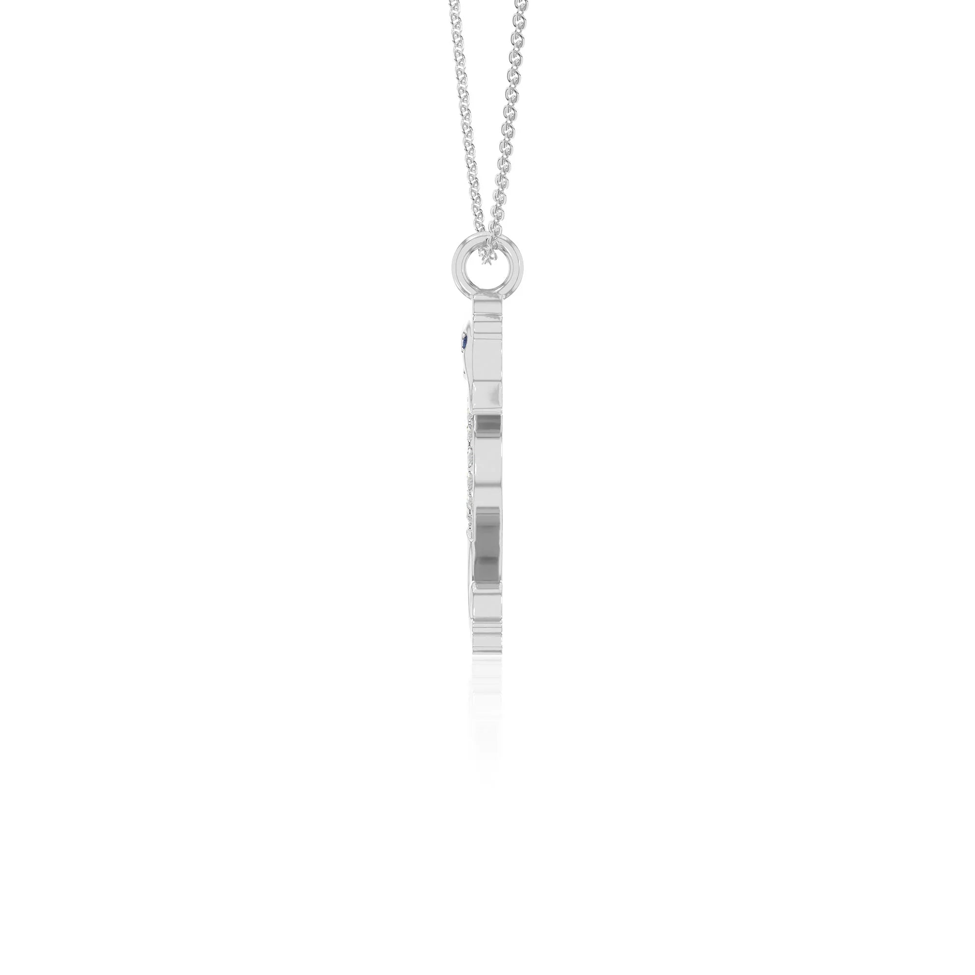 natural blue-sapphire sea horse necklaces in sterling silver 