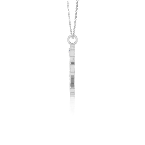 natural blue-sapphire sea horse necklaces in sterling silver 
