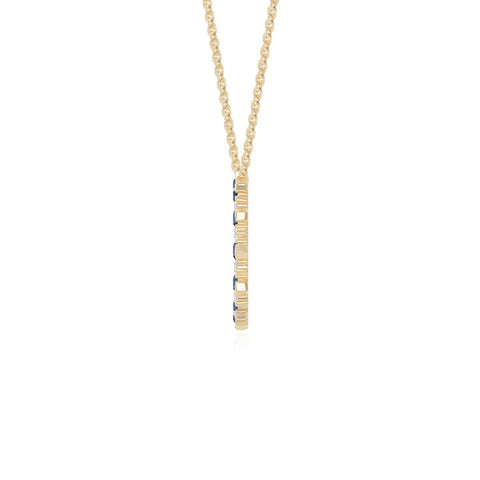 natural blue-sapphire sun necklaces in yellow gold vermeil 