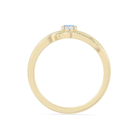 natural rainbow moonstone infinity solitaire rings in yellow gold vermeil