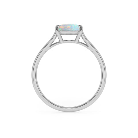 lab grown opal pear solitaire engagement ring