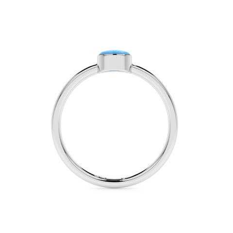 larimar round cab stackable bezel-set ring