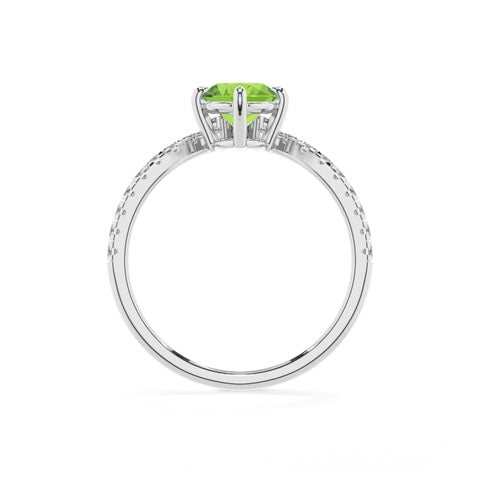 natural peridot oval solitaire engagement ring