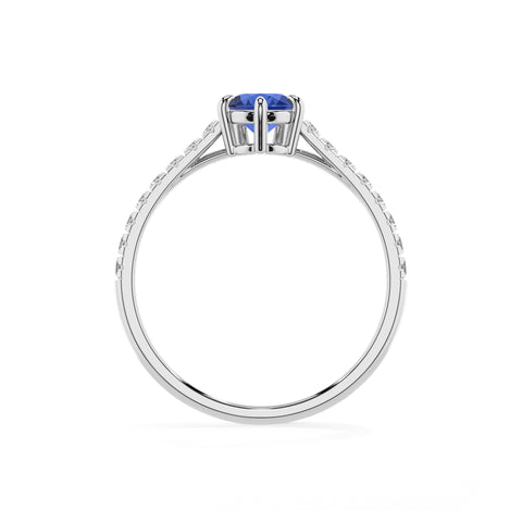 lab-grown blue-sapphire pear half eterity solitaire engagement ring