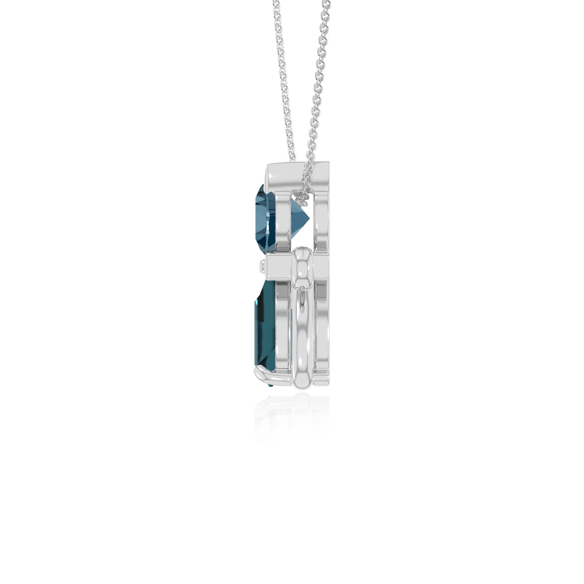 natural london-blue-topaz heart in heart necklaces in sterling silver 