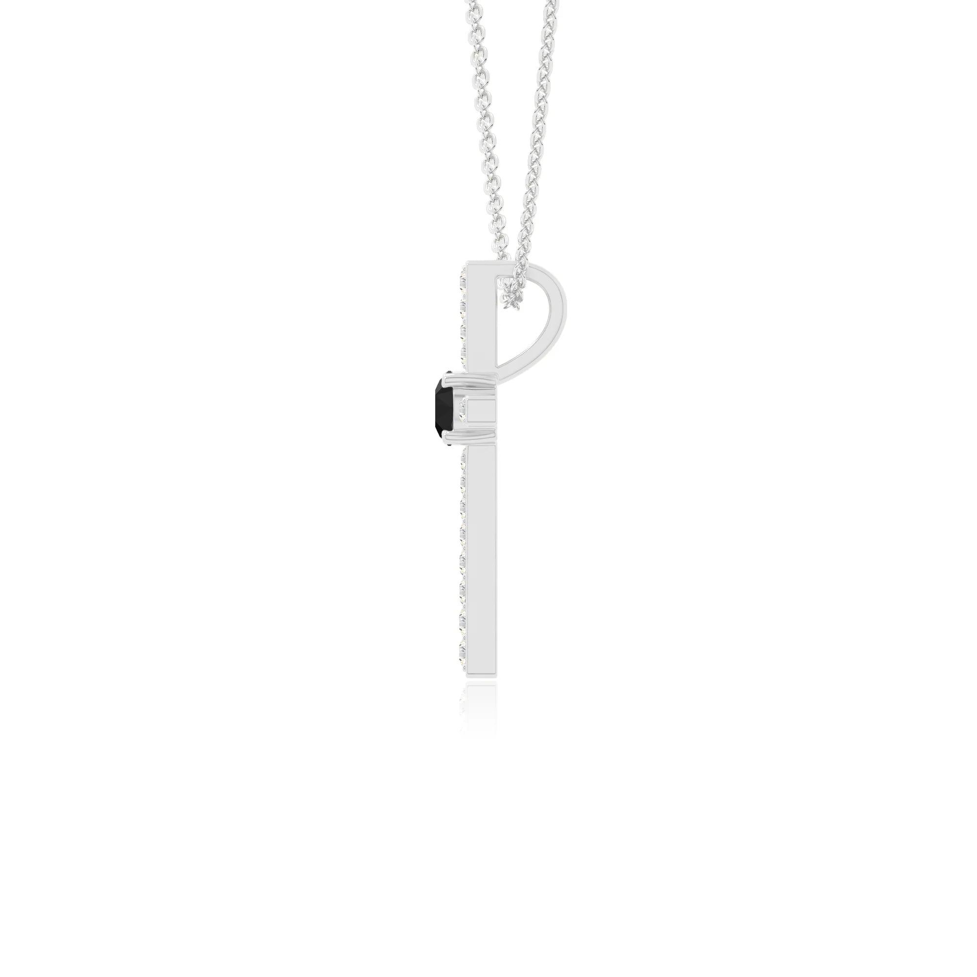 natural black-onyx cross necklaces in sterling silver 