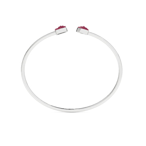 natural ruby rough shape twister bracelet