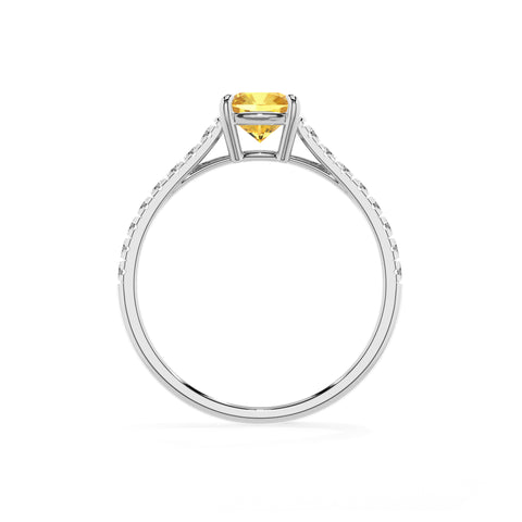 lab-grown yellow-sapphire cushion half eterity solitaire engagement ring