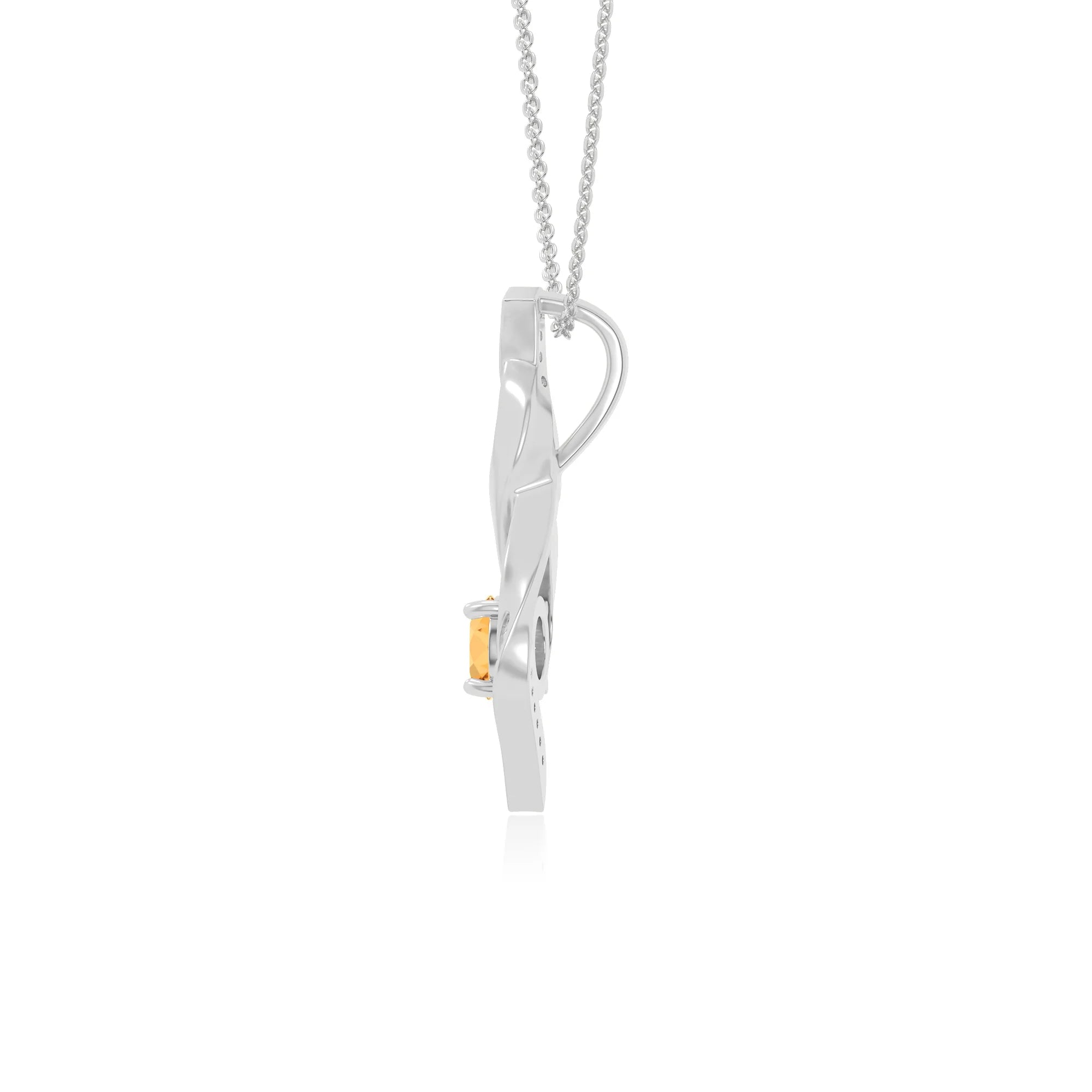 natural citrine infinity necklaces in sterling silver 
