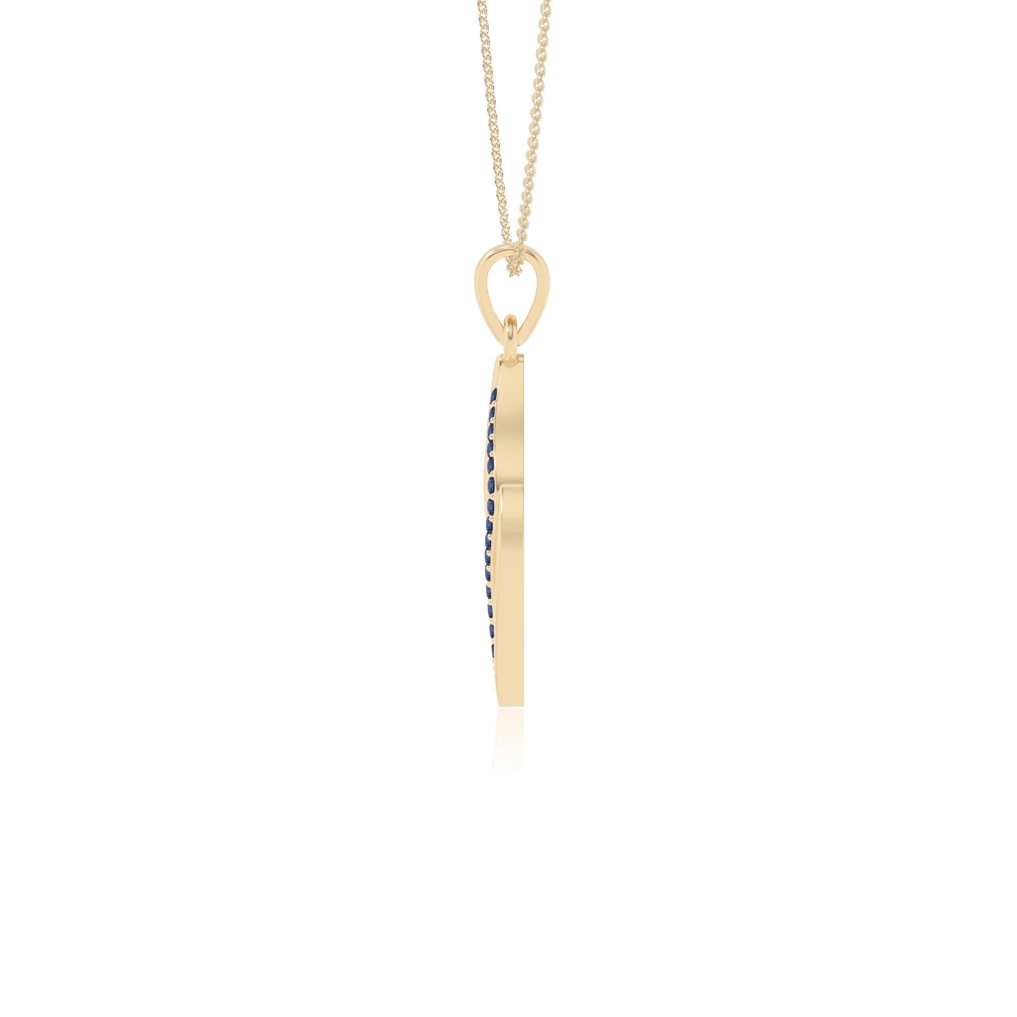 natural blue-sapphire leaf necklaces in yellow gold vermeil 