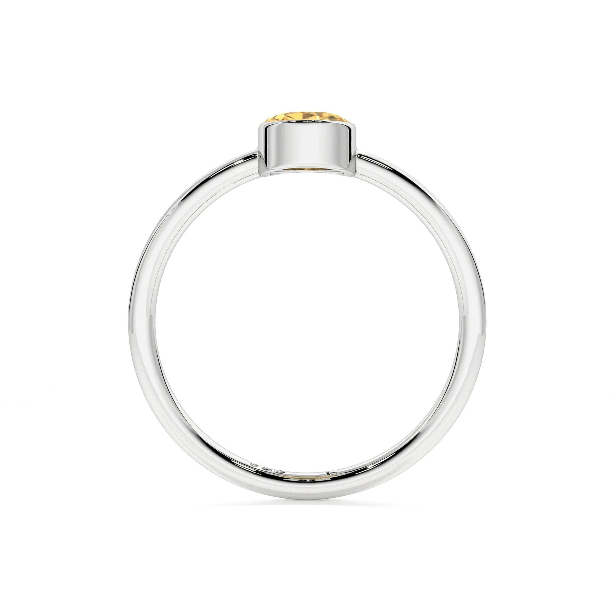 citrine oval cut stackable bezel-set ring