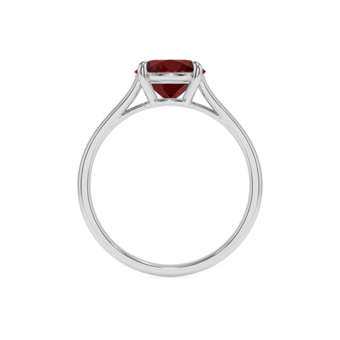 natural garnet round solitaire engagement ring