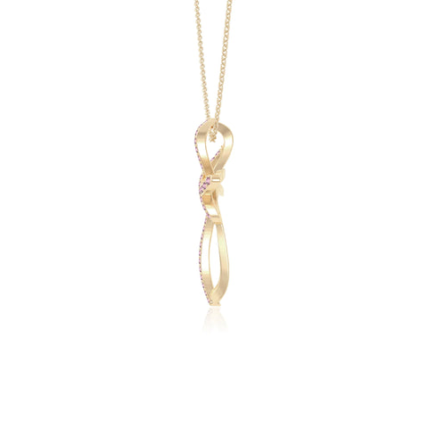 natural pink-tourmaline infinity cross necklaces in yellow gold vermeil 