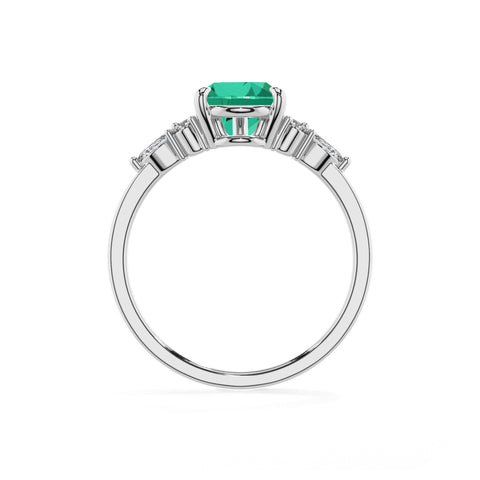 lab-grown emerald pear solitaire engagement ring