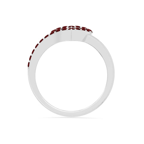 natural garnet heart promise rings in sterling silver 