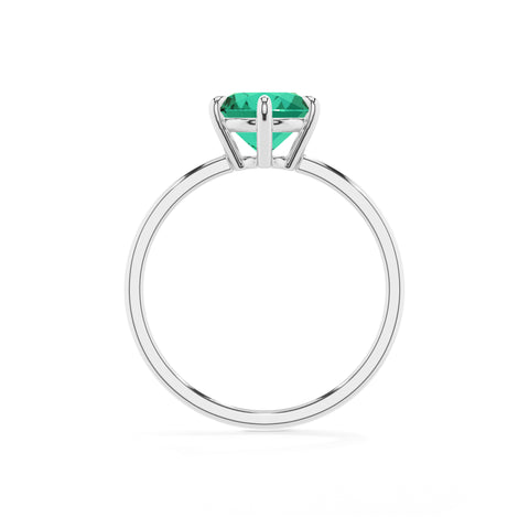 lab-grown emerald round solitaire engagement ring