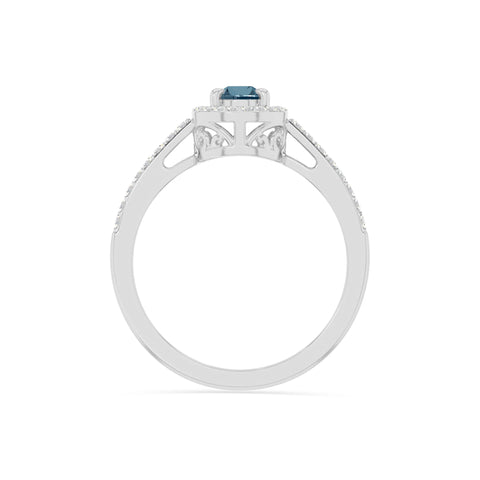 natural london blue topaz solitaire halo engagement rings in sterling silver 