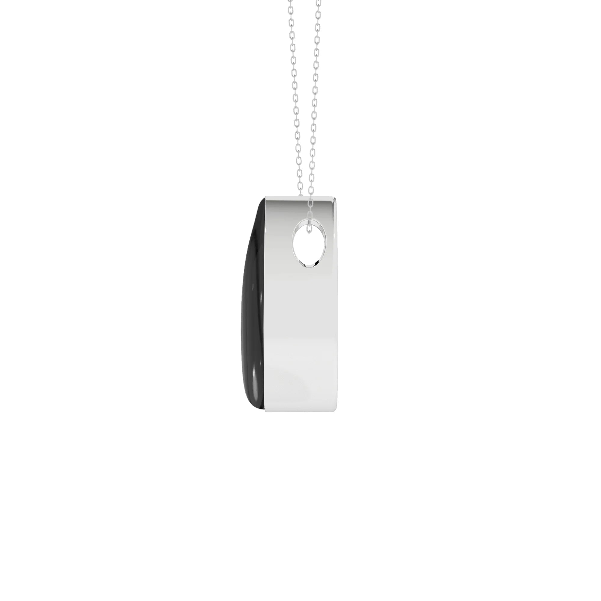 natural black-onyx pear shape pendant necklace