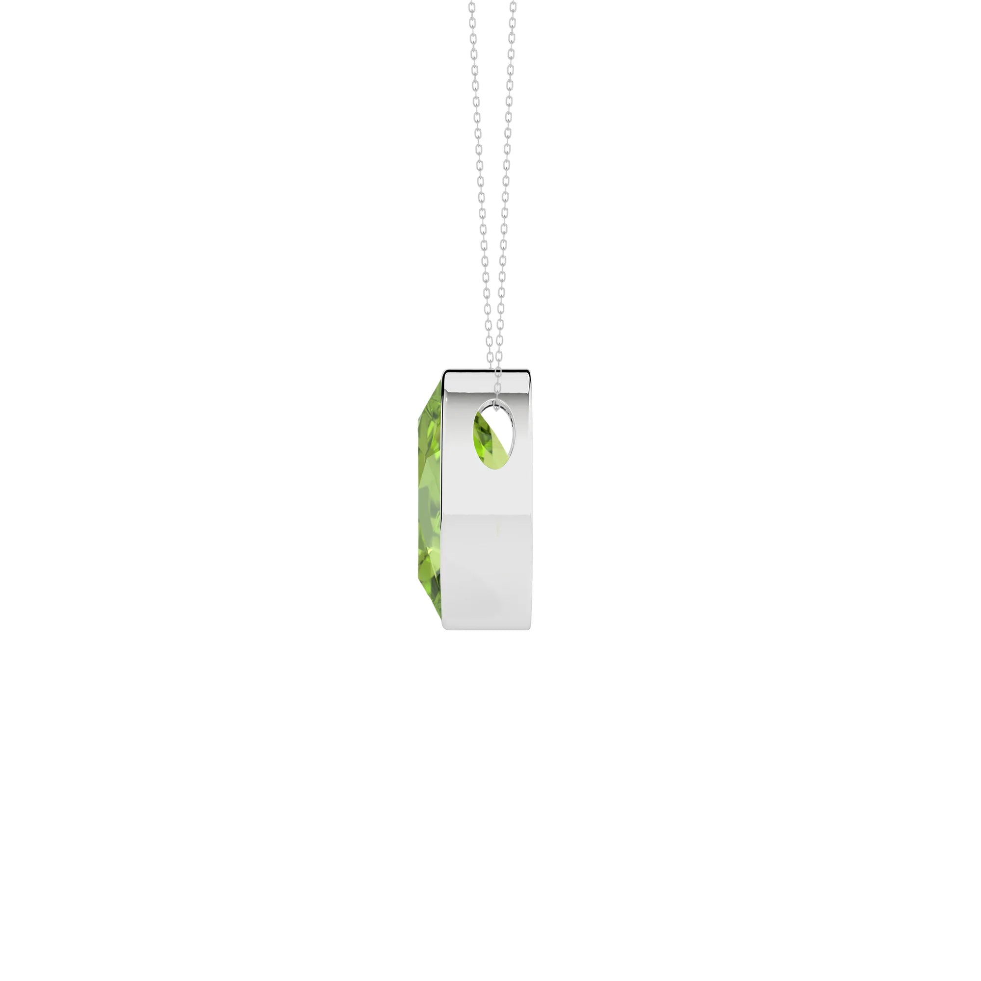 natural peridot oval shape pendant necklace