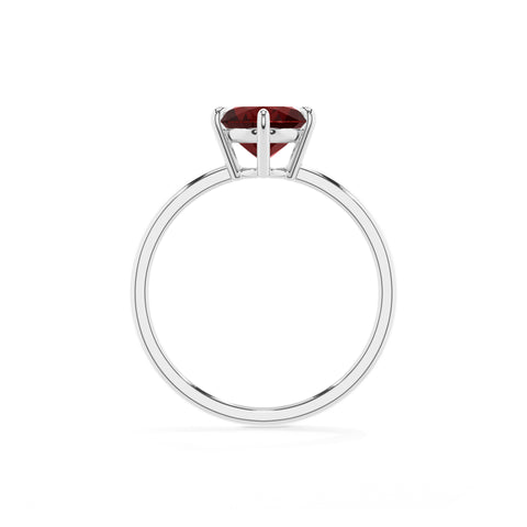 natural garnet oval solitaire engagement ring