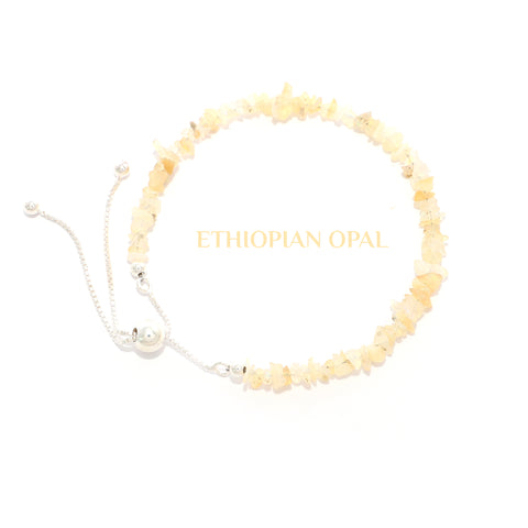 natural ethiopian-opal rough shape bolo bracelet