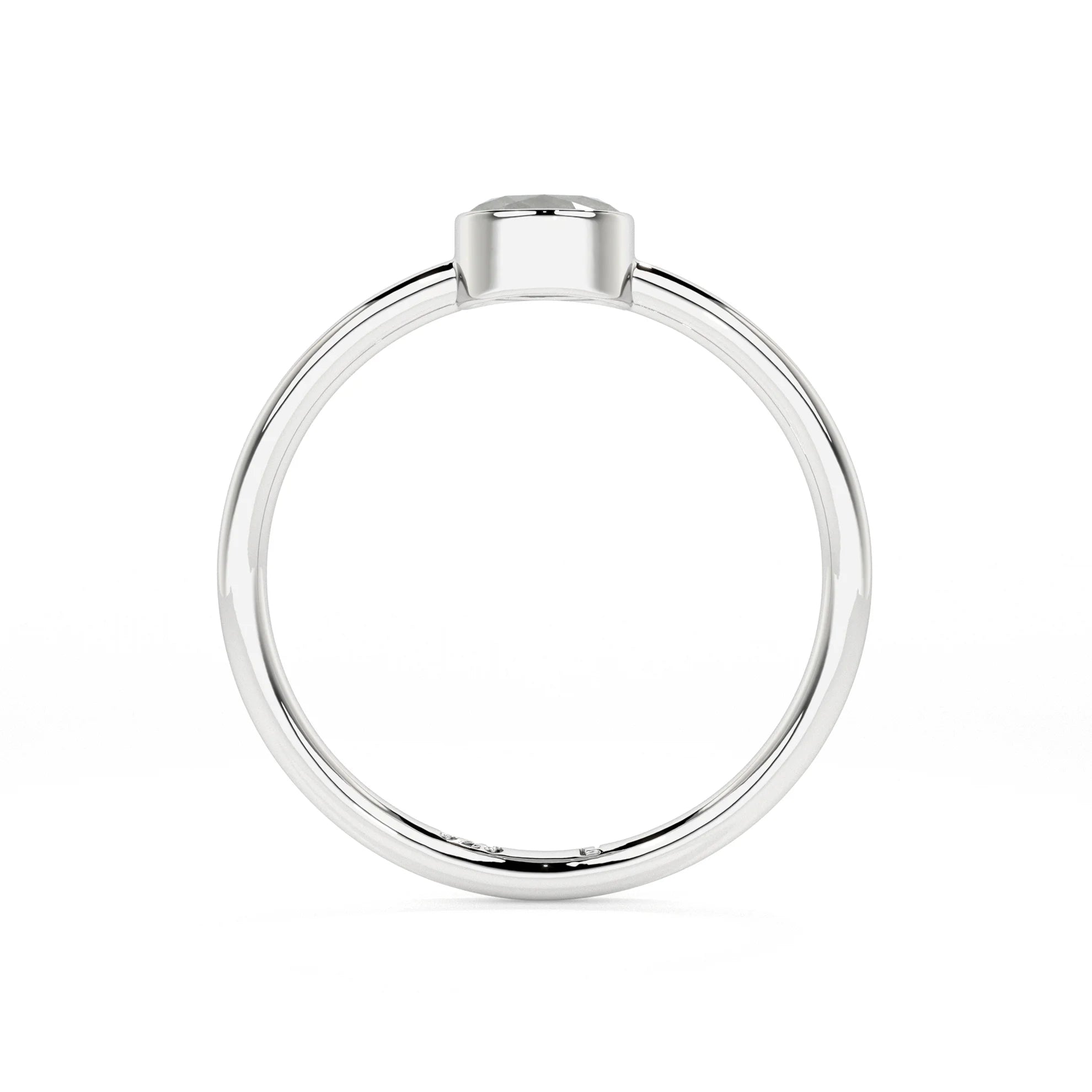 labradorite round cut stackable bezel-set ring