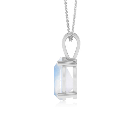 natural rainbow moonstone pear shape solitaire v-bale pendant necklace