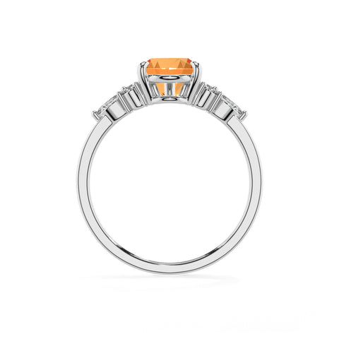 lab-grown citrine pear solitaire engagement ring