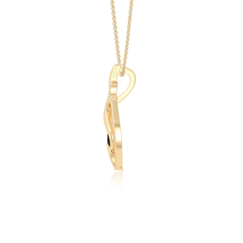 natural black-onyx twisted infinty knot necklaces in yellow gold vermeil 
