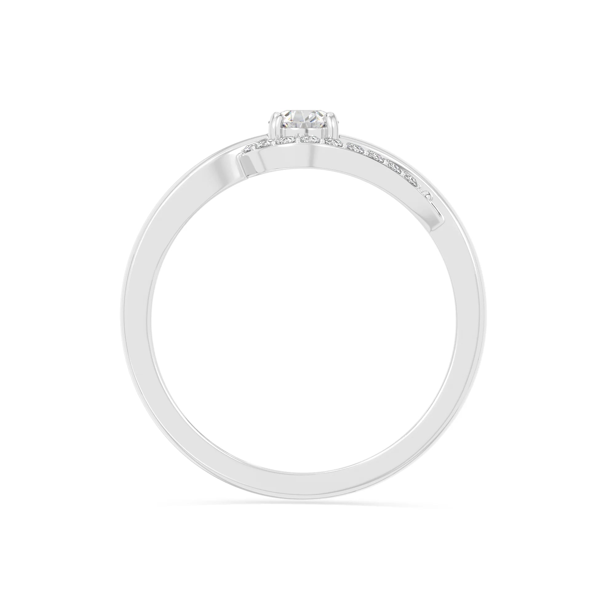 natural moissanite infinity solitaire rings in sterling silver 