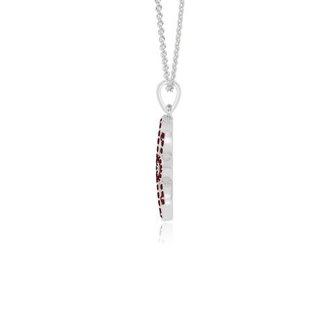 natural garnet flower necklaces in sterling silver 