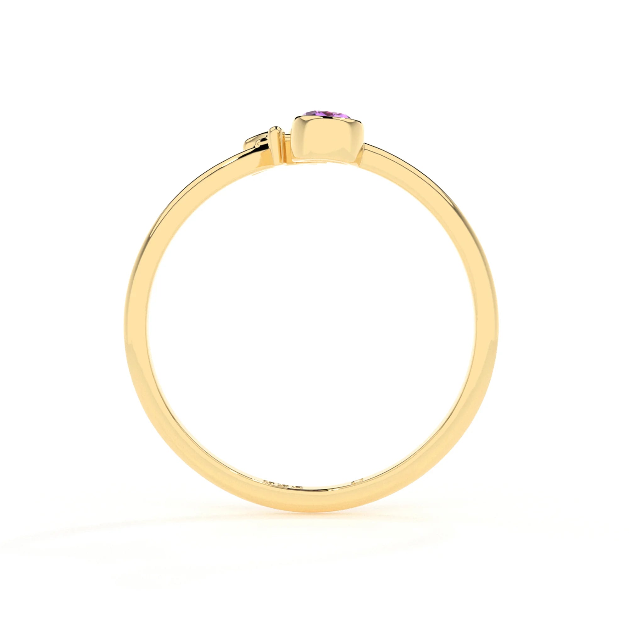 pisces zodiac ring with natural amethyst gold vermeil