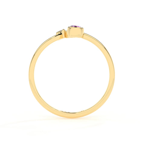 pisces zodiac ring with natural amethyst gold vermeil