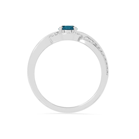 natural london blue topaz solitaire engagement rings in sterling silver 