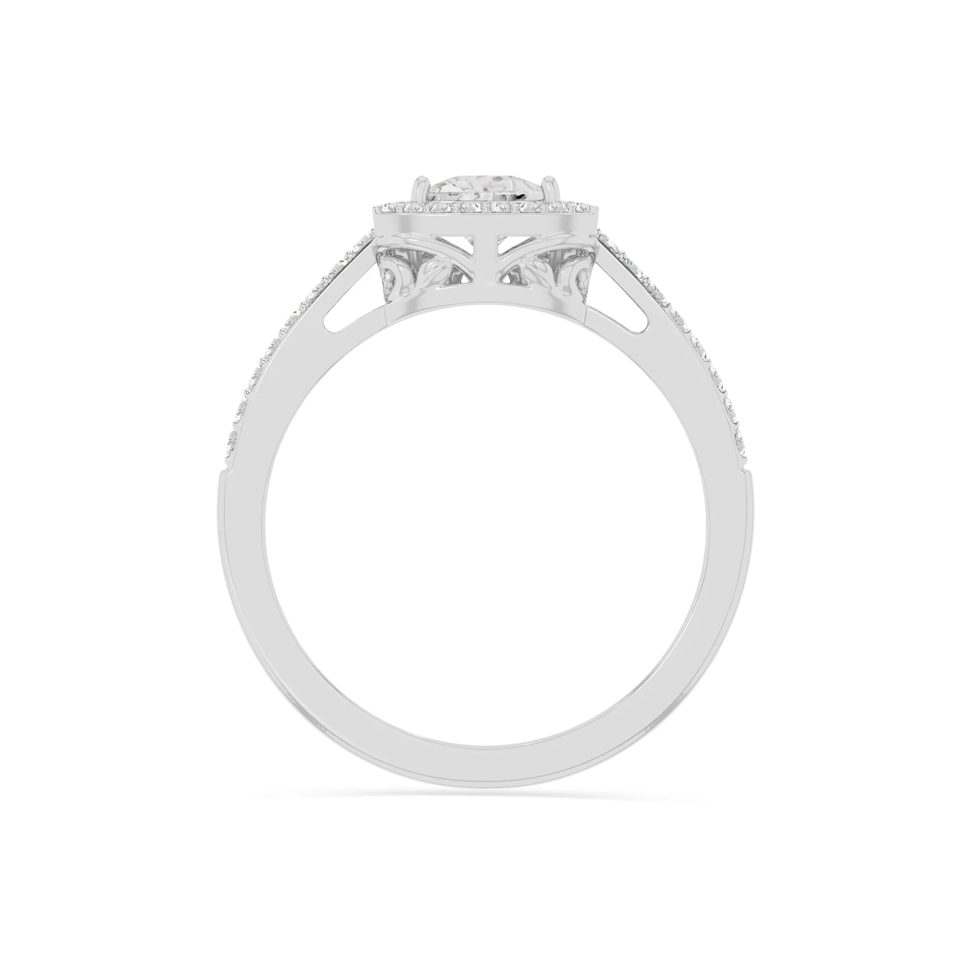 natural moissanite solitaire halo engagement rings in sterling silver 