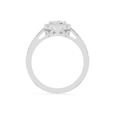 natural moissanite solitaire halo engagement rings in sterling silver 