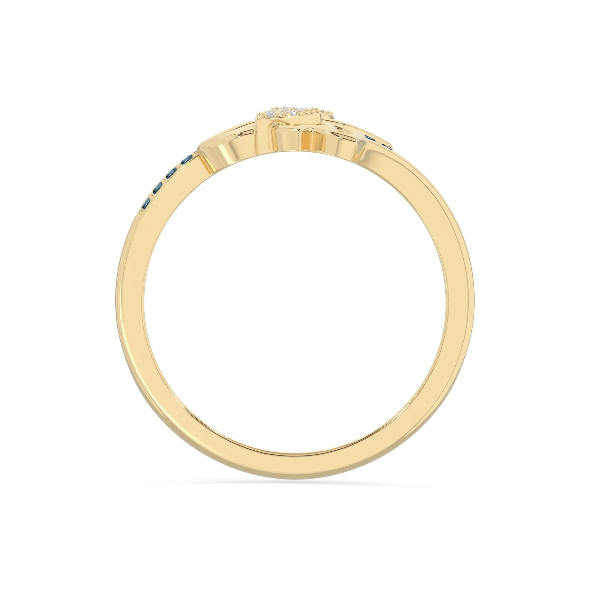 natural london blue topaz lotus blossom rings in yellow gold vermeil