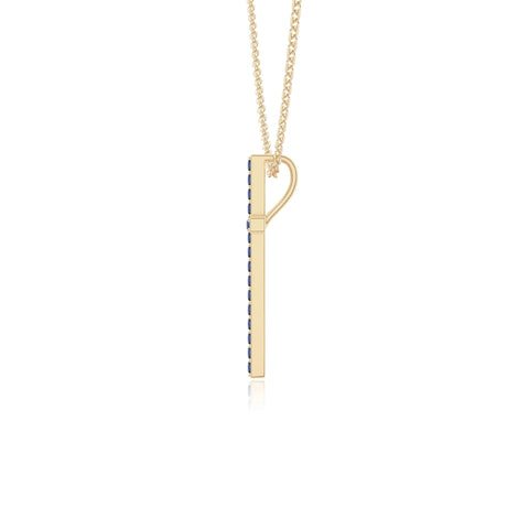 natural blue-sapphire cross necklaces in yellow gold vermeil 