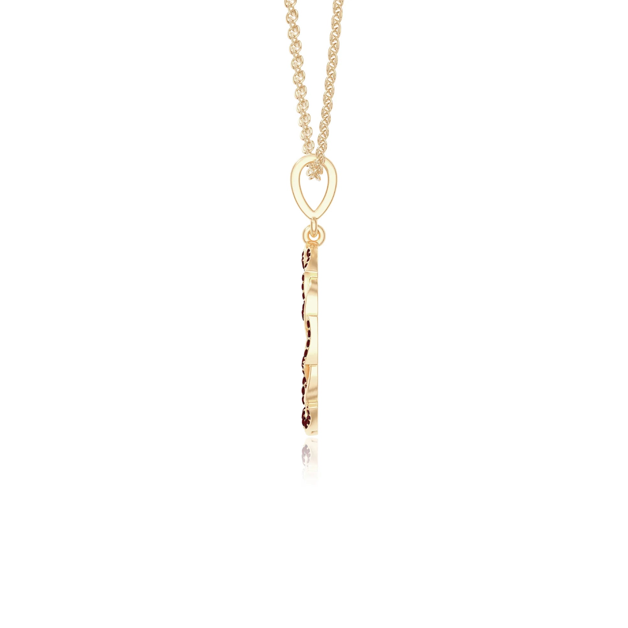 natural garnet infinity love knot necklaces in yellow gold vermeil 
