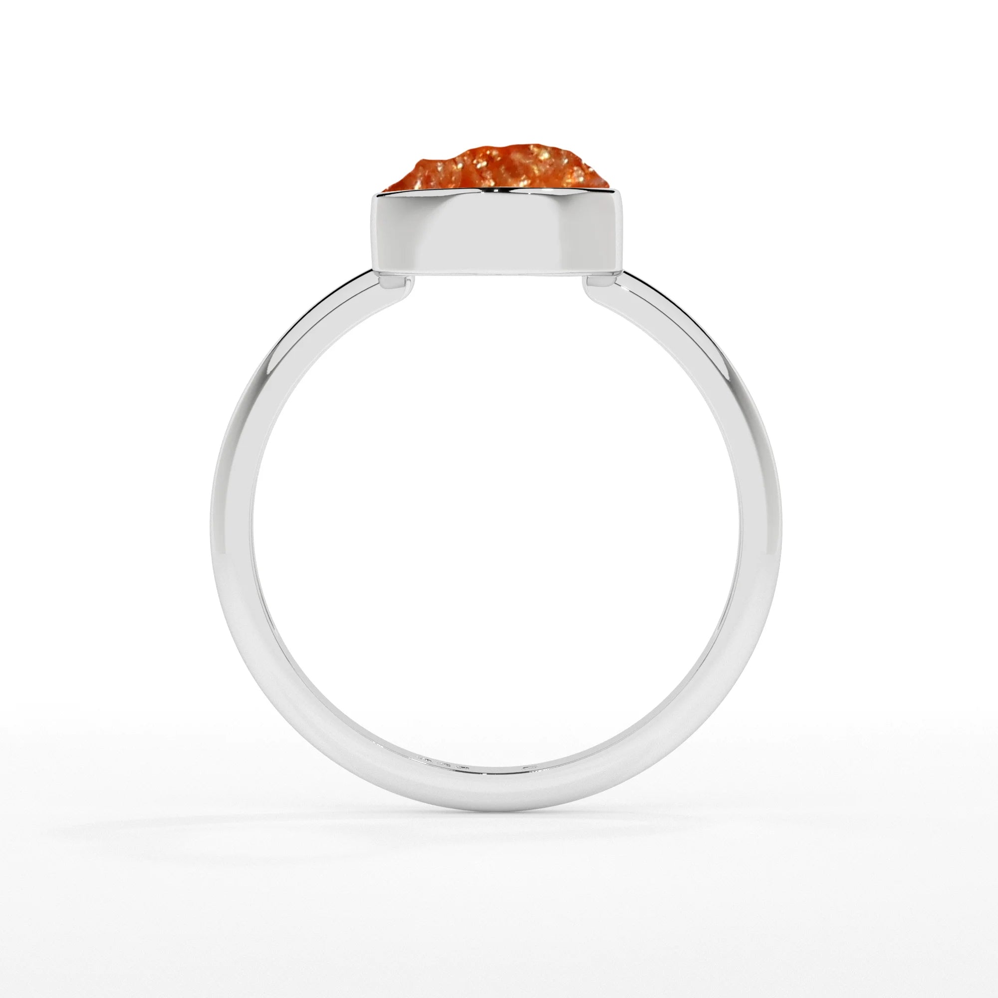 sunstone rough shape stackable bezel-set ring