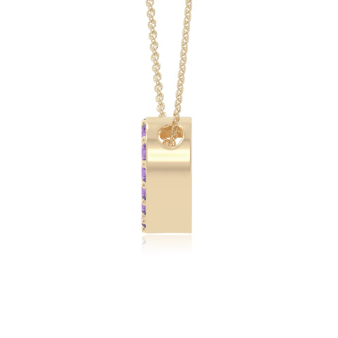 natural amethyst studded heart necklaces in yellow gold vermeil 