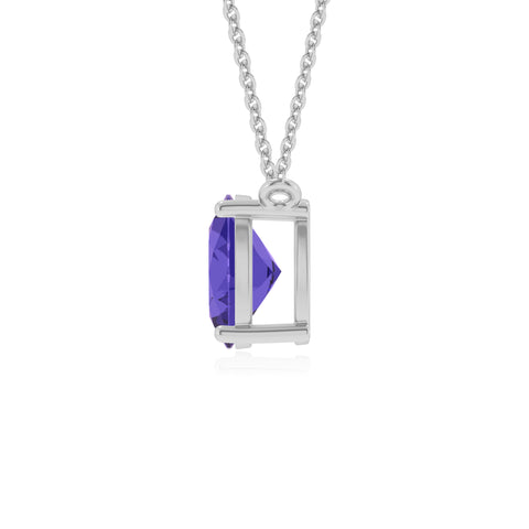 natural tanzanite oval shape solitaire v-bale pendant necklace