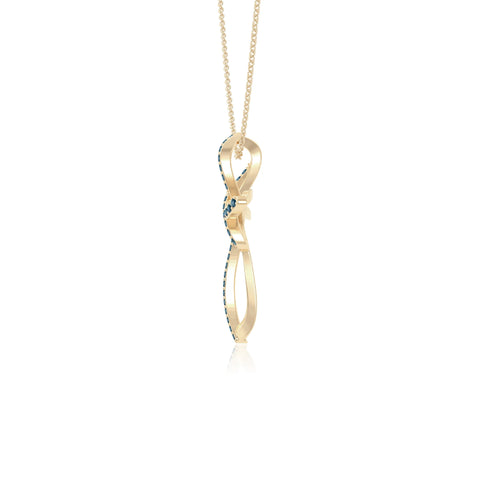 natural london-blue-topaz infinity cross necklaces in yellow gold vermeil 