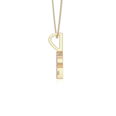 natural pink-tourmaline libra zodiac necklaces in yellow gold vermeil 