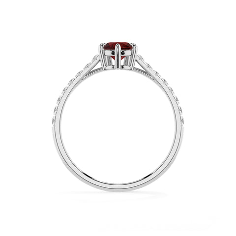 natural garnet pear half eterity solitaire engagement ring