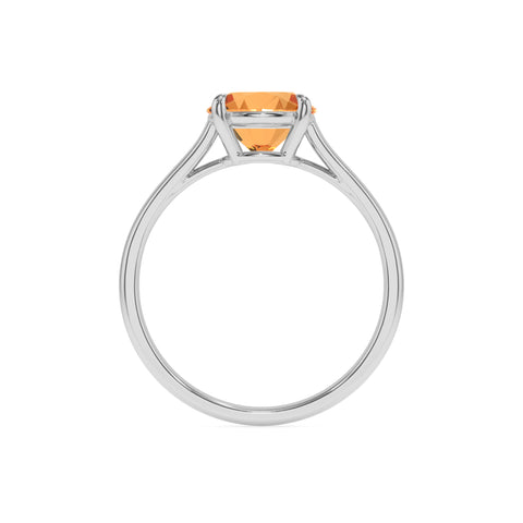 lab grown citrine round solitaire engagement ring