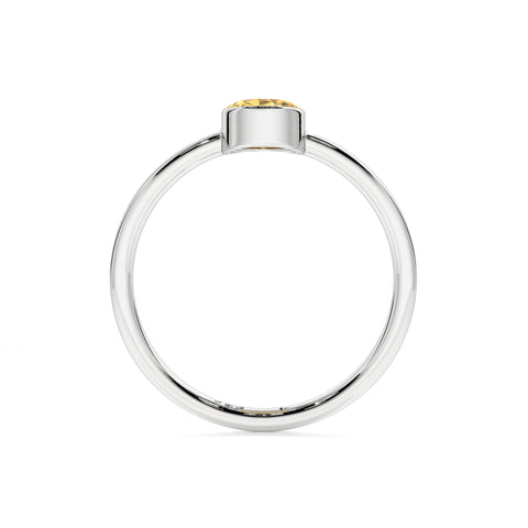 citrine oval cut stackable bezel-set ring