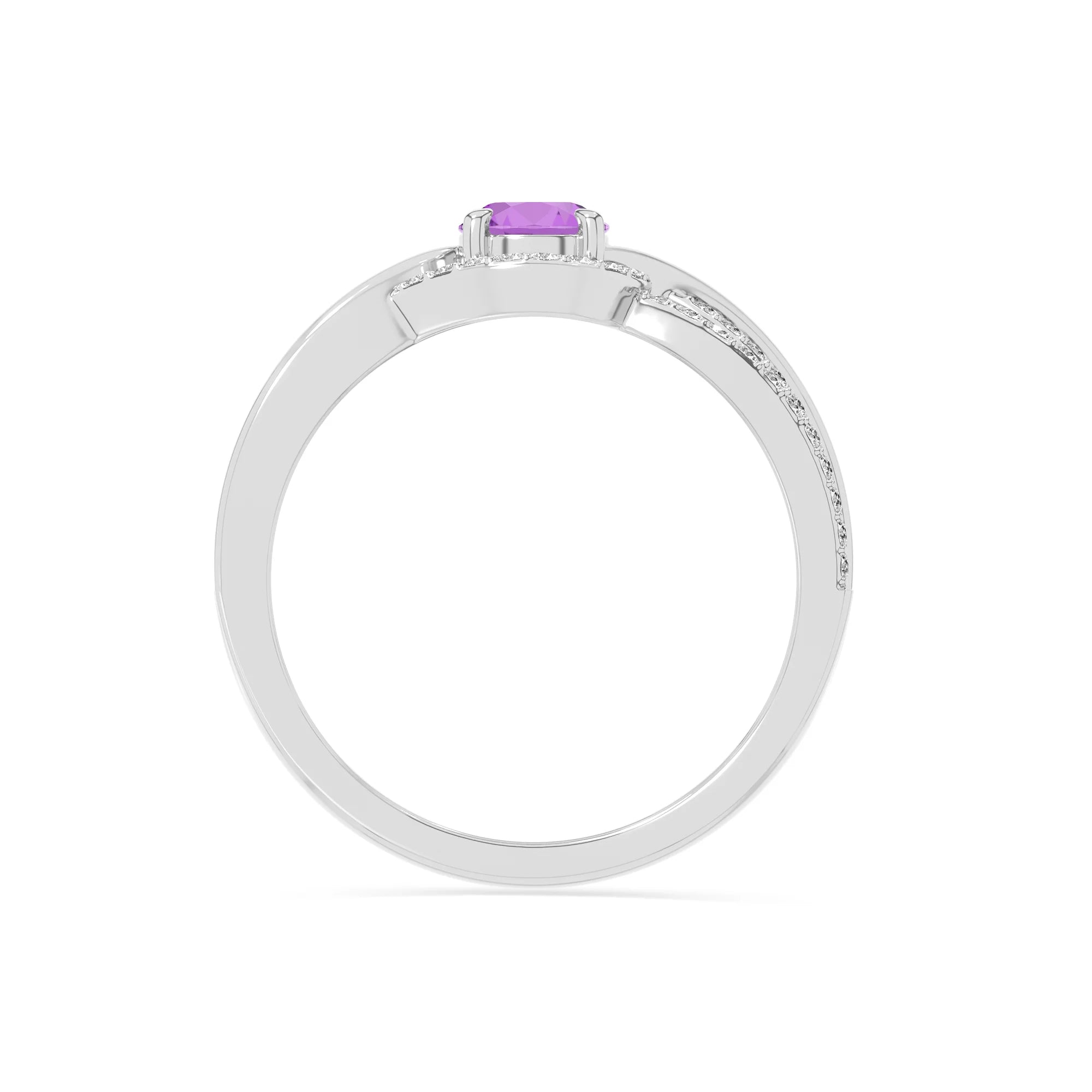 natural amethyst solitaire engagement rings in sterling silver 