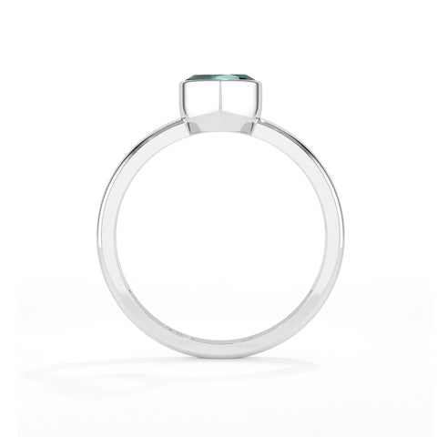 fluorite pear cut stackable bezel-set ring
